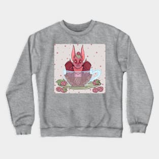 Raspberry Tea Bat Crewneck Sweatshirt